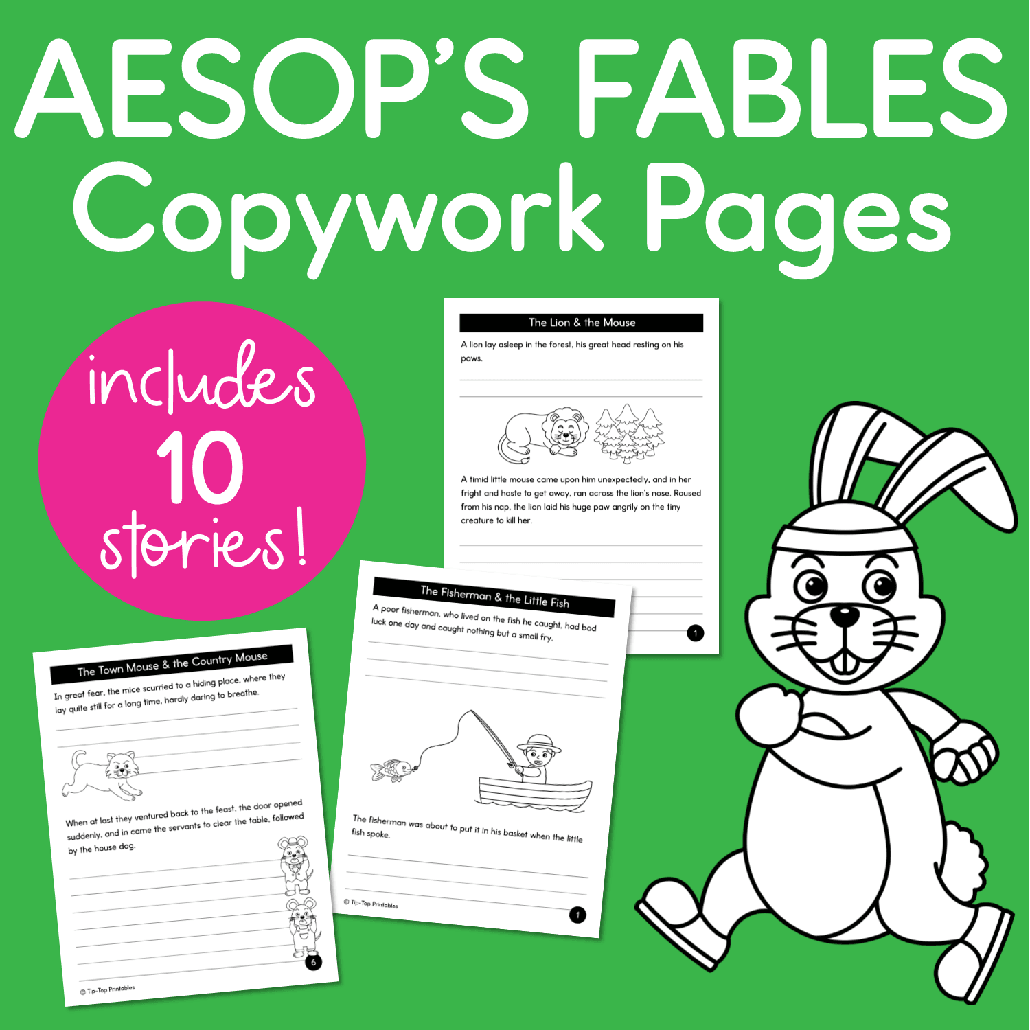 Aesop's Fables Copywork Pages – The Tip-Top Printables Shop