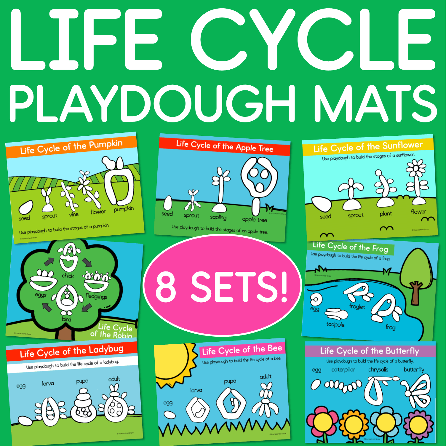 Life Cycle Playdough Mats – The Tip-Top Printables Shop