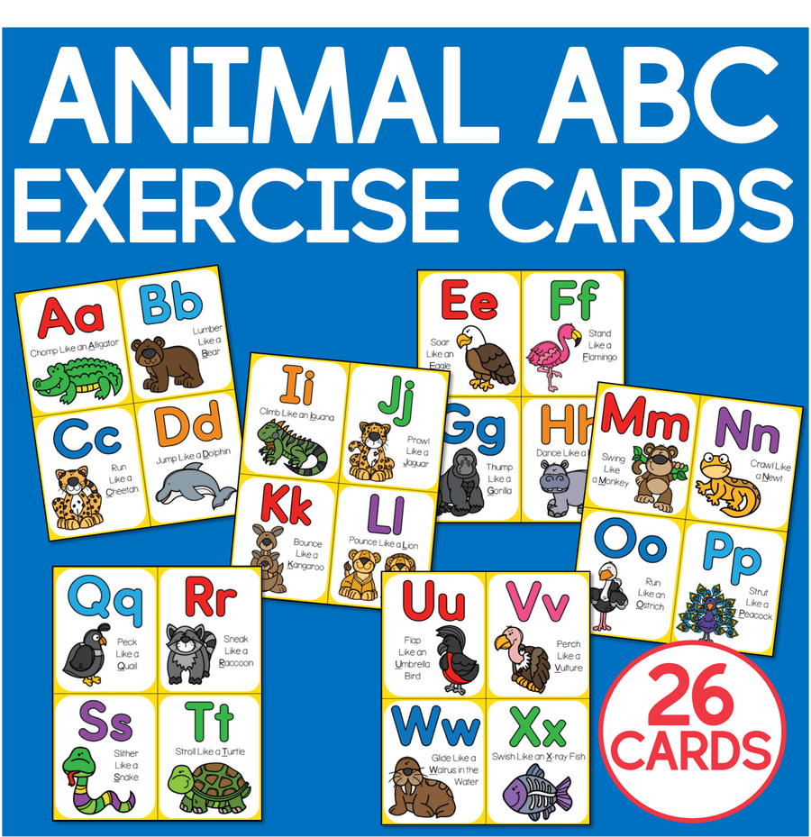 Animal Alphabet Exercise Cards