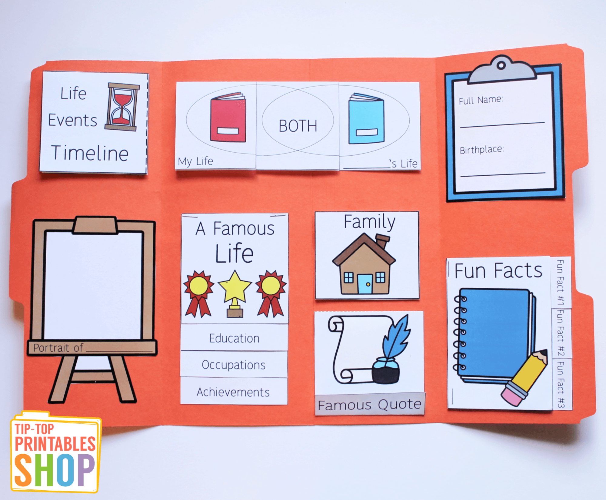 Biography Lapbook – The Tip-Top Printables Shop