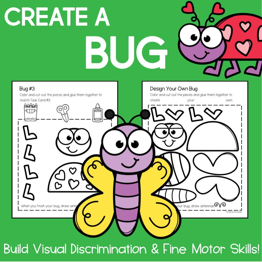 Creating A Bug Build a Bug Activity Pages – The Tip-Top Printables Shop