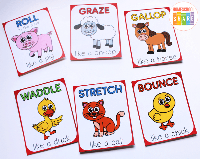 Exercise Cards for Kids BUNDLE