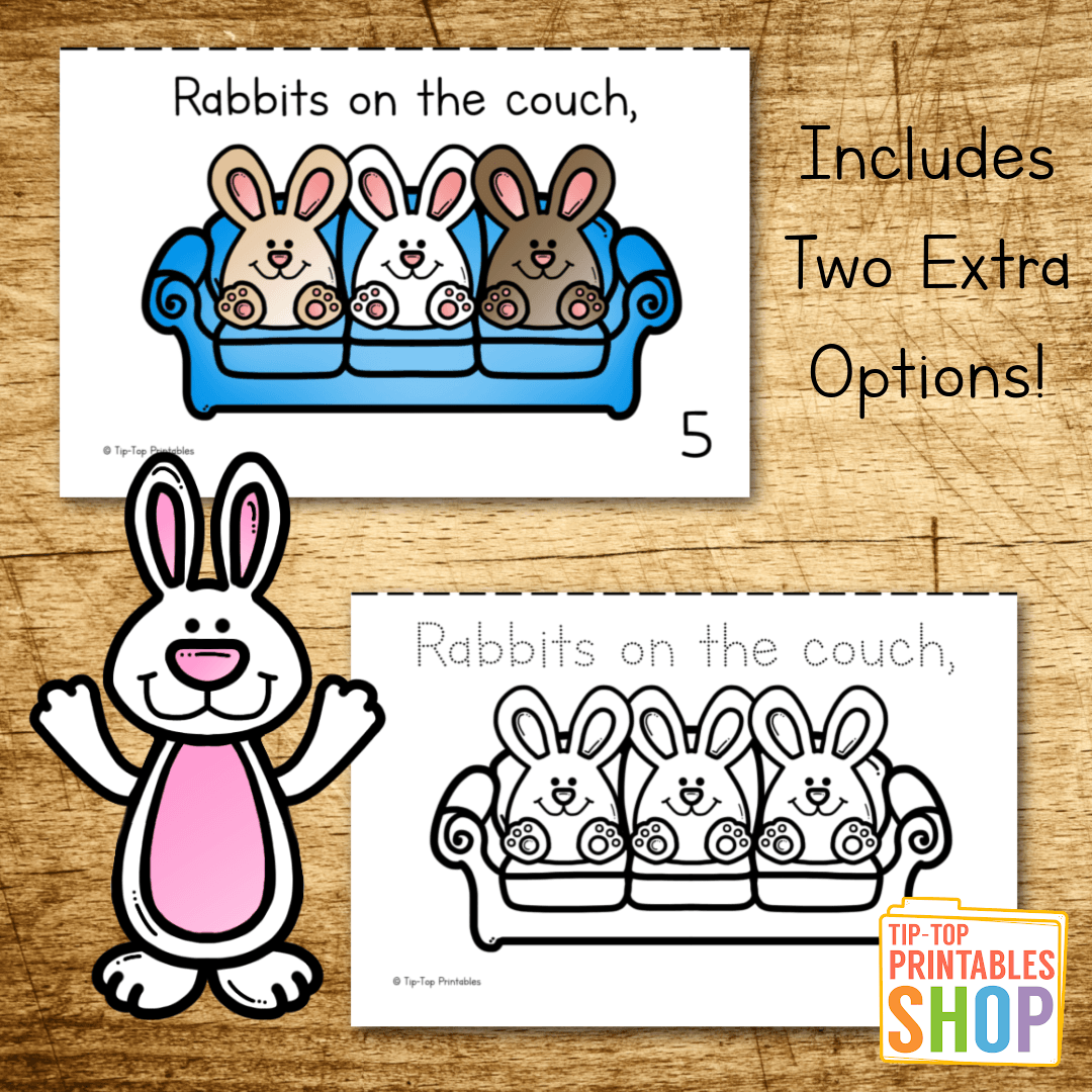 Too Many Rabbits Emergent Reader – The Tip-Top Printables Shop